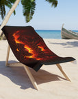 Gothic Beach Towel, Fire Skull Towel, Cool Summer Towel, Unique Poolside Accessory, Dramatic Beach Gear, Halloween Swim Essentials