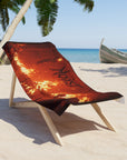 Metallic Beach Towel with Bold Design, Perfect for Summer, Outdoors, Beach Lovers, Pool Parties, Vacation Decor